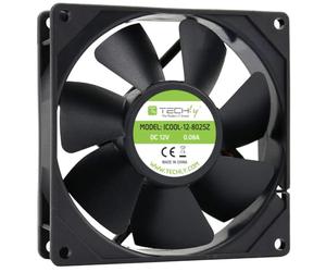Techly 368611 Ventola per PC 80x80x25 12V Nero