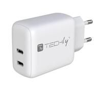 Techly Caricatore Alimentatore 2 porte USB-C™ da Muro 35W