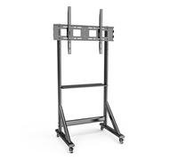 Techly 368741 Supporto da Pavimento TV LCD/LED 55-100" Altezza Regolabile con Mensola Nero