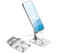 Techly 369427 Supporto Universale Porta Smartphone e Tablet Regolabile e Pieghevole Silver