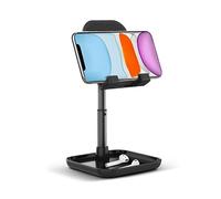 Techly 369434 Supporto Universale Porta Smartphone e Tablet ad Altezza Regolabile Nero
