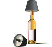 Techly 369441 Lampada LED Paralume per Bottiglie Dimmerabile Batteria Ricaricabile Alimentazione USB-C™ Nero