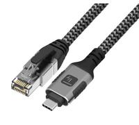 Techly 369717 Cavo USB-C™ Maschio a Ethernet RJ45 Maschio 2m Nero/Argento