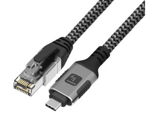 Techly 369724 Cavo USB-C™ Maschio a Ethernet RJ45 Maschio 3 Metri Nero/Argento