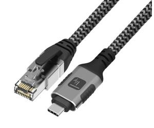 Techly 369731 Cavo USB-C™ Maschio a Ethernet RJ45 Maschio 5m Nero/Argento