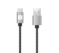 Techly 369984 Cavo USB A Maschio 2.0 / USB-C™ Maschio 3A 0,5 m Alluminio Nero/Grigio