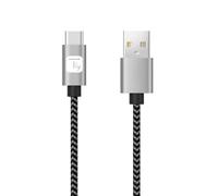Techly 369991 Cavo USB A Maschio 2.0 / USB-C™ Maschio 3A 1 m Alluminio Nero/Grigio