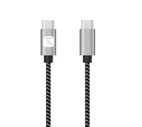 Techly 620027 Cavo USB-C™ Maschio 2.0 / USB-C™ Maschio 3A 1 m Alluminio Nero/Grigio
