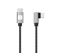 Techly 620072 Cavo USB-C™ Maschio 2.0 / USB-C™ Maschio Angolato 3A 0,5 m Alluminio Nero/Grigio