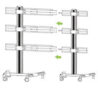 TECHLY - Kit Staffe E Braccio Di Giunzione Per Supporto Video Wall Da Pavimento