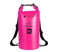Techly 621253 Sacca Impermeabile 20L Dry Bag con Tracolla Regolabile Fucsia Fucsia