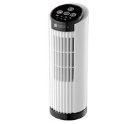 Techly 621642 Mini Ventilatore a Torre 13" 3 velocità con Interruttore Touch Oscillazione 70° e Timer Bianco