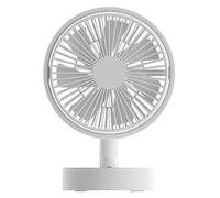 Techly 621710 Mini Ventilatore Rotante da Tavolo a 10 velocità Ricarica USB-C™ Bianco