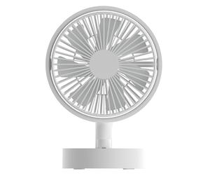 Techly 621710 Mini Ventilatore Rotante da Tavolo a 10 velocità Ricarica USB-C™ Bianco