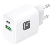 Techly 621895 Caricatore Alimentatore GaN USB-C™ 20W e USB-A 18W da Muro Bianco