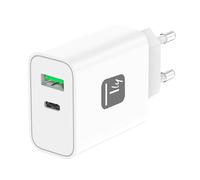 Techly 621901 Caricatore Alimentatore GaN USB-C™ 30W e USB-A QC3.0 da Muro Bianco