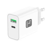 Techly 621901 Caricatore Alimentatore GaN USB-C™ 30W e USB-A QC3.0 da Muro Bianco