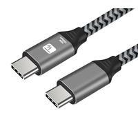 Techly 622090 Cavo USB-C™ Maschio 3.2 / USB-C™ Maschio 3A 60W 0,5m Alluminio Nero/Grigio