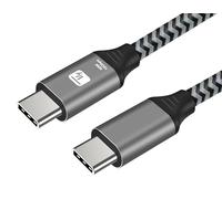 Techly 622106 Cavo USB-C™ Maschio 3.2 / USB-C™ Maschio 3A 60W 1m Alluminio Nero/Grigio