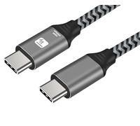 Techly 622397 Cavo USB-C™ Maschio 3.2 / USB-C™ Maschio 5A 100W 1m Alluminio Nero/Grigio