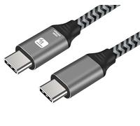 Techly 622403 Cavo USB-C™ Maschio 3.2 / USB-C™ Maschio 5A 100W 2m Alluminio Nero/Grigio