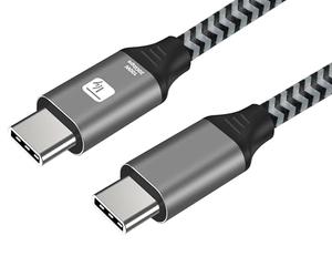 Techly 622403 Cavo USB-C™ Maschio 3.2 / USB-C™ Maschio 5A 100W 2m Alluminio Nero/Grigio