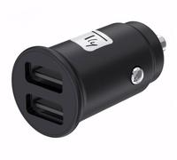 Techly 622588 Mini Caricatore da Auto 2 Porte USB-A 5V/2.4A Nero Nero