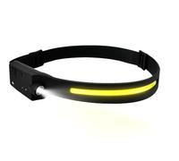 Techly 622618 Lampada Frontale con Torcia e Striscia LED con Sensore e Ricarica USB-C™ Nero