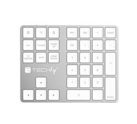 Techly 622694 Tastierino Numerico BT V3.0 Wireless 34 Tasti Argento Grigio Silver