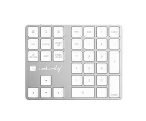 Techly 622694 Tastierino Numerico BT V3.0 Wireless 34 Tasti Argento Grigio Silver