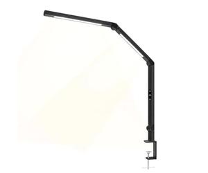 Techly 622717 Lampada LED a Doppia Sorgente Luminosa con Braccio Regolabile e Attacco a Morsetto Nero
