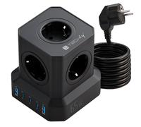 Techly 622946 Multipresa da Tavolo USB Cube 5p 2xUSB-A 3xUSB-C™ Nero