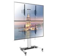 Techly 622984 Supporto a Pavimento per 2 TV LCD/LED 32-60" per Video Wall Silver