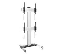 Techly 622984 Supporto a Pavimento per 2 TV LCD/LED 32-60" per Video Wall Silver