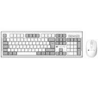 Techly 623660 Kit Tastiera e Mouse 1600 Dpi Wireless Bianco e Grigio Bianco/Grigio
