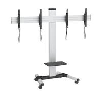 Techly 623981 Supporto a Pavimento per 2 TV LED/LCD 25-55" per Video Wall Silver