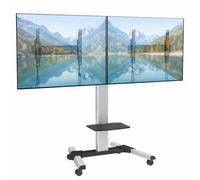 Techly 623981 Supporto a Pavimento per 2 TV LED/LCD 25-55" per Video Wall Silver