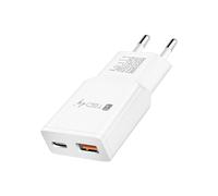 Techly 624018 Caricatore Alimentatore USB-C™ 30W e USB-A QC da Muro Bianco
