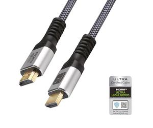 Techly 624186 Cavo HDMI™ Ultra High Speed 48Gbps Maschio/Maschio 8K@60Hz Certificato 3 m Nero/Argento