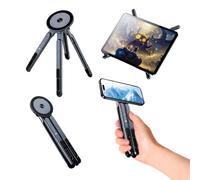 Techly 624629 Supporto Pieghevole 3-in-1 Magnetico Altezza Regolabile per Laptop, Tablet e Smartphone Grigio