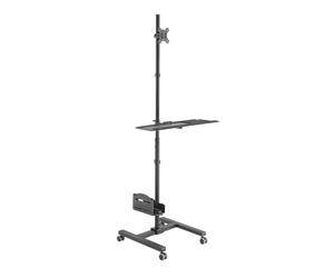 Techly 624643 Supporto da Pavimento TV LCD/LED 17-32" con Mensola e Porta CPU Nero