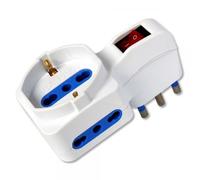 Techly Adattatore con 2 Prese Bipasso e 1 Bipasso/Schuko con Spina 16A
