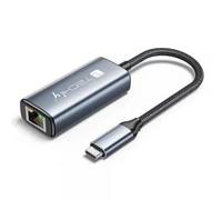 TECHLY 621703 Adattatore Convertitore USB-C™ 3.2 a RJ45 2,5 Gigabit Ethernet Nero/Argento