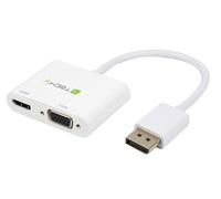 Techly Adattatore DisplayPort 102048 ad HDMI/VGA 4K 30Hz Bianco
