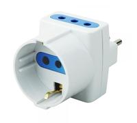 Techly Adattatore Triplo Schuko Spina 2P+T Prese 2P+T 10A