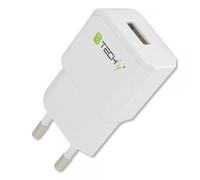 Techly 022373 Alimentatore da Rete Italiana 1 Porta USB 5V/2.1A Bianco Bianco