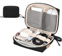 Techly Borsa Organizer Compatta per Accessori Ufficio Fotografia Viaggi, Nero