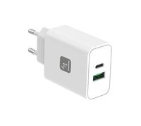 Techly Caricatore Alimentatore GaN USB-C™ 35W e USB-A QC3.0 da Muro