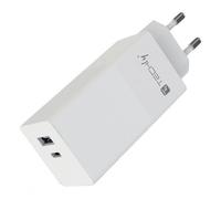 Techly 367003 Caricatore Alimentatore USB-C™ e USB-A da Muro 100W per Smartphone o Tablet Bianco