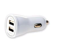 Techly Caricatore da Auto Universale 2 Porte USB 5V 1A&2.1A Bianco